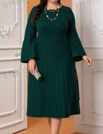 Rochie midi Shein Curve+, verde