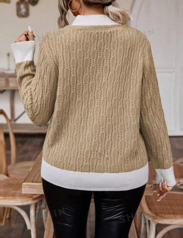 Pulover Shein Curve+, bej