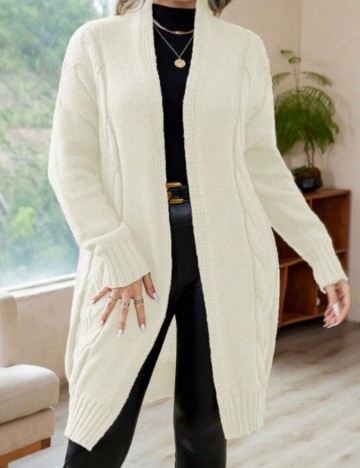 Cardigan Shein Curve+, crem