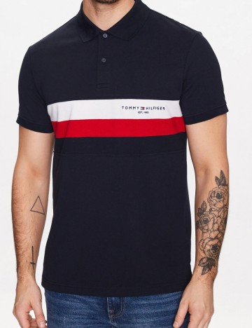 Tricou polo Tommy Hilfiger, bleumarin