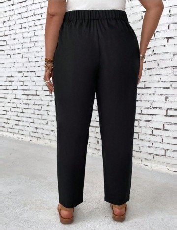 Pantaloni Casual Shein Curve+, negru