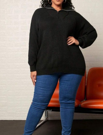 Pulover Shein Curve+, negru
