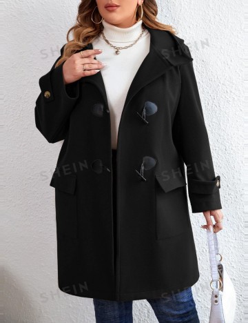 Palton Shein Curve+, negru