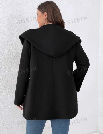 Palton scurt Shein Curve+, negru