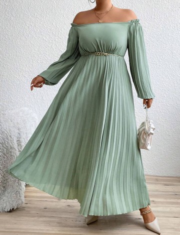 Rochie de ocazie Shein Curve+, verde