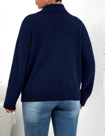 Pulover Shein Curve+, albastru