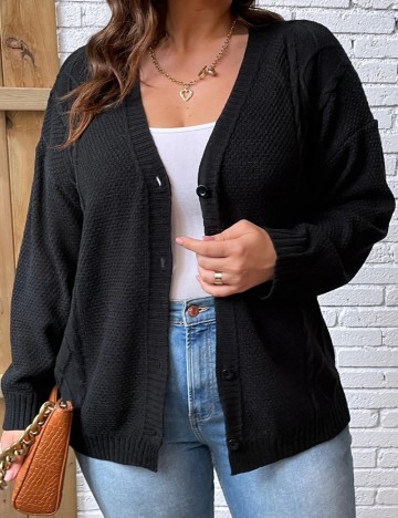 Cardigan Shein Curve+, negru