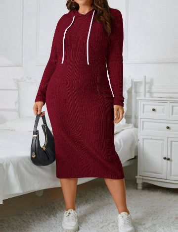 Rochie midi Shein Curve+, vișiniu