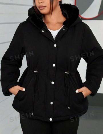 Geacă Shein Curve+, negru