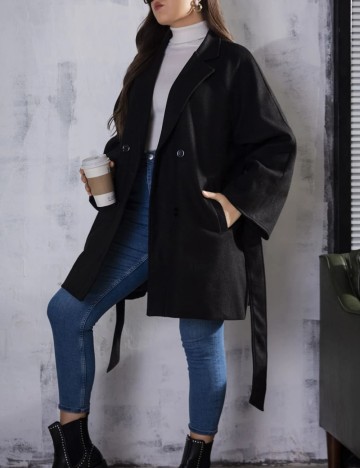 Palton Shein Curve+, negru