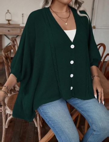 Cardigan Shein Curve+, verde