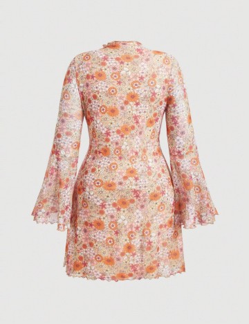 Rochie mini Shein Curve+, mix culori