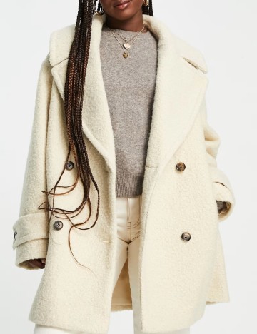 Palton scurt ASOS, crem