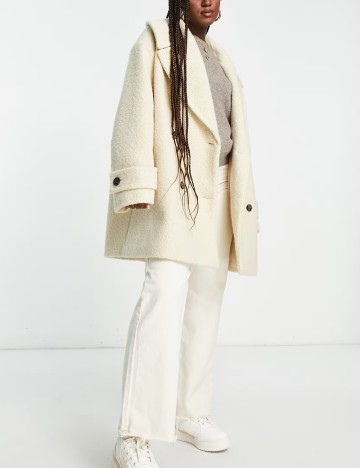 Palton scurt ASOS, crem