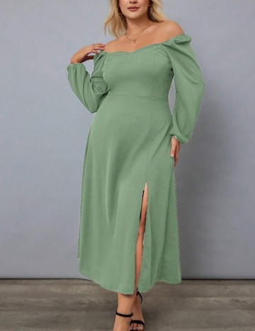 Rochie midi Shein Curve+, verde