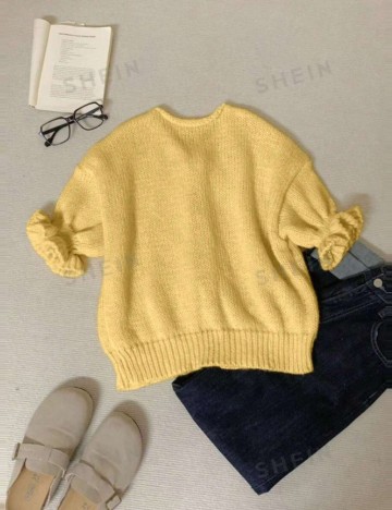 Cardigan Shein, galben