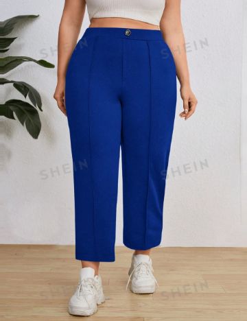 Pantaloni Shein Curve+, albastru