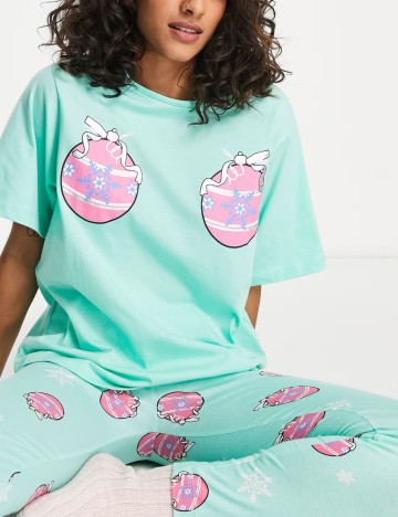 Compleu pijamale ASOS, turcoaz