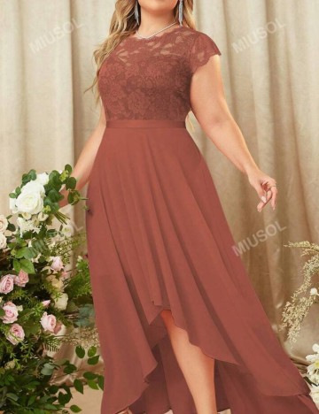 Rochie midi Shein Curve+, cărămiziu