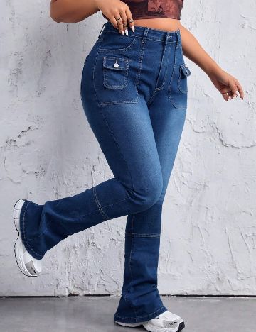 Jeans Shein Curve+, albastru