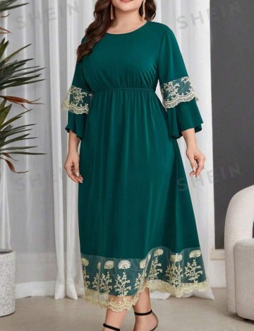 Rochie maxi Shein Curve+, verde