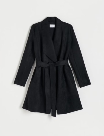 Trench scurt RESERVED, negru