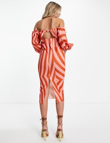 Rochie midi ASOS, mix culori