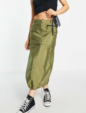 Fustă midi Topshop, verde