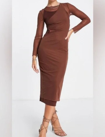 Rochie midi Topshop, maro