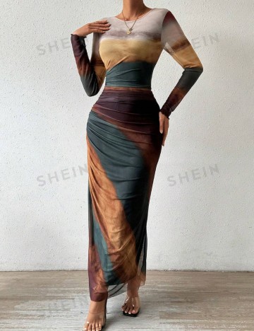 Rochie maxi Shein, mix culori