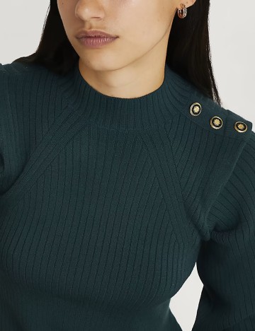 Pulover casual River Island, verde smarald