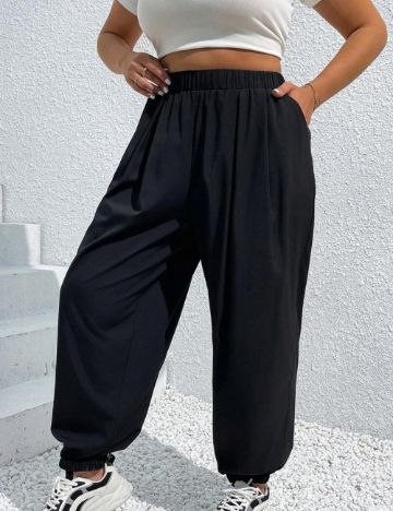 Pantaloni Shein Curve+, negru