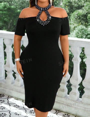 Rochie midi Shein Curve+, negru