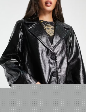 Jachetă imitație de piele ASOS, negru