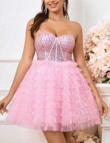 Rochie de ocazie Shein, roz
