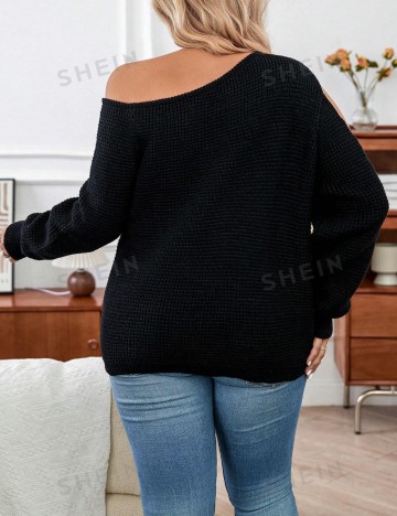 Pulover Shein Curve+, negru