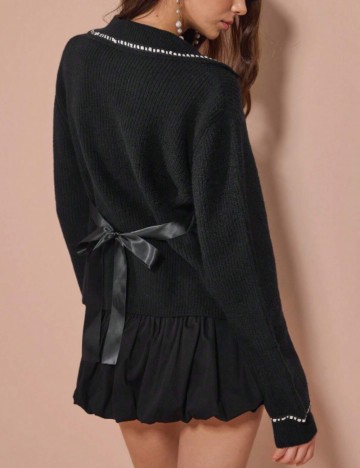 Pulover cu nasturi Shein, negru