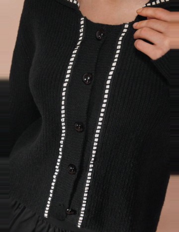 Pulover cu nasturi Shein, negru