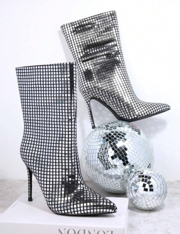 Cizme cu toc Shein, gri