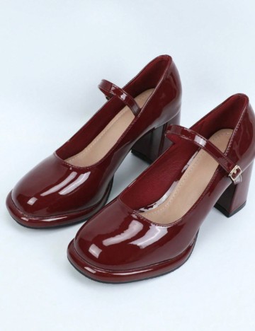 Pantofi cu toc Shein, vișiniu