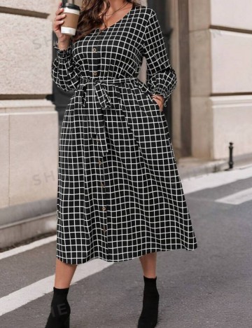 Rochie midi Shein Curve+, negru