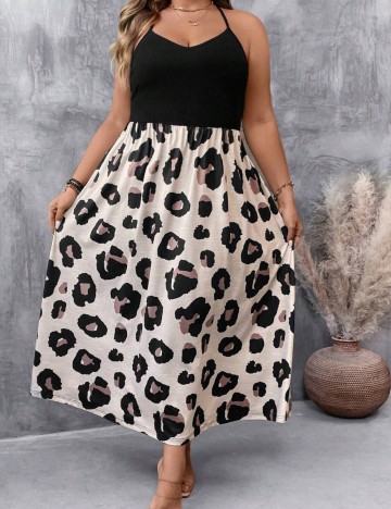 Rochie maxi Shein Curve+, mix culori
