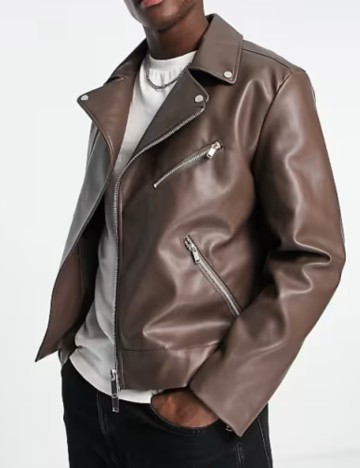 Jachetă imitație de piele ASOS, maro