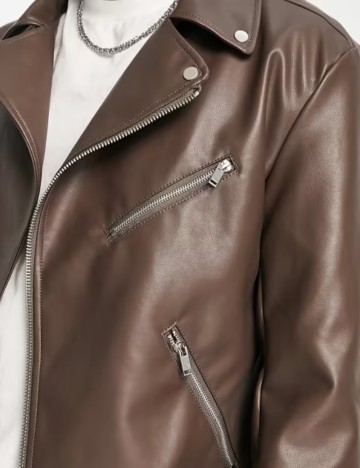 Jachetă imitație de piele ASOS, maro