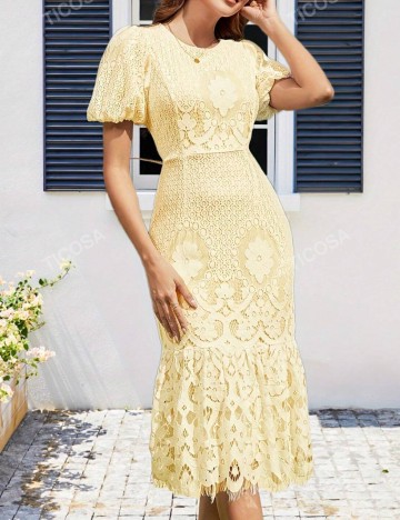 Rochie midi Shein, galben