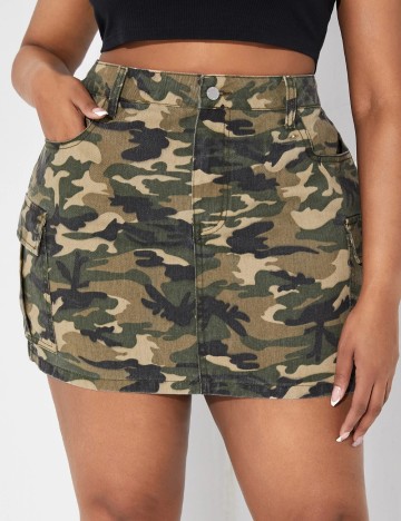 Fustă Shein Curve+, mix culori