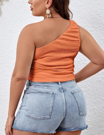 Top Shein Curve+, portocaliu