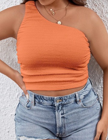 Top Shein Curve+, portocaliu