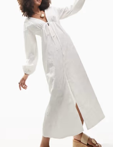 Rochie midi ASOS, alb