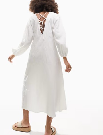 Rochie midi ASOS, alb